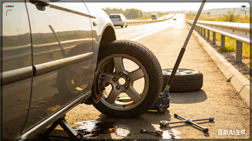 科右中旗高速公路扎胎-汽车流动补胎